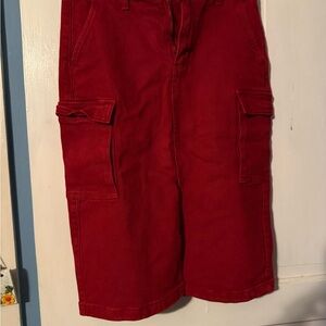 Elegant Red Midi Skirt